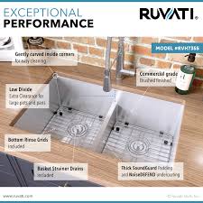 Installation available on most appliances when you purchase required parts we'll move your old appliance to another room in your house, or. 30 Inch Low Divide Undermount Tight Radius 50 50 Double Bowl 16 Gauge Stainless Steel Kitchen Sink Ruvati Usa