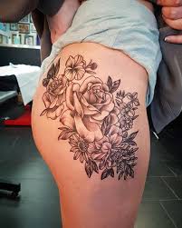 This tattoo is simple as an outline and its perfect on the thigh if you are looking for a larger design. 23 Best Rose Thigh Tattoo Ideas For Women Stayglam