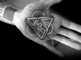 Geometric tattoo design simple #geometrictattoos. 40 Geometric Hand Tattoos For Men Pattern Design Ideas