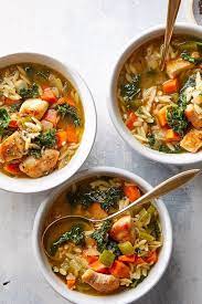 Lemon Chicken Orzo Soup With Kale Recipe Orzo Soup Delicious Soup Lemon Chicken Orzo Soup
