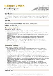 Biomedical Engineer Resume Samples Qwikresume