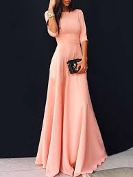 Pretty Pink Three Quarter Sleeve Maxi Dress Maxi Dress With Sleeves Pink Maxi Dress Colorful Dresses