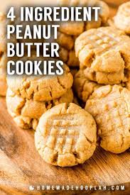 4 Ingredient Peanut Butter Cookies In 2020 Peanut Butter Recipes Flourless Peanut Butter Cookies Butter Cookies Easy
