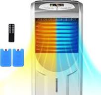 GOFLAME Air Cooler and Heater, Portable Evaporative Air Cooling Fan Filter  Humidifier with Ice Crystal Box, Remote Control, Adjustable 3 Fan Speed, ...