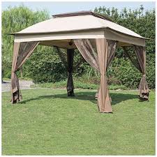 Wilson Fisher Tan Pop Up Canopy With Netting 11 X 11 Backyard Canopy Canopy Outdoor Patio Canopy