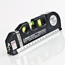 Multipurpose Laser Level Horizontal Vertical Line 8ft Measure Tape Ruler Aligner Herramientas