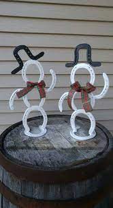 Welding Project Horseshoe Rustic Snowman Country Horseshoe Crafts Horseshoe Decor Horseshoe Projects