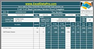 Download Uae Vat Dual Currency Invoice Excel Template Exceldatapro Income Tax Excel Templates Job
