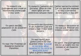 An Inspector Calls Christmas Bingo Card Escapades In Teaching