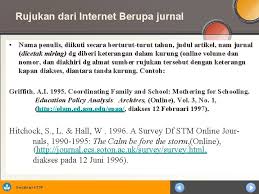 Cara menulis rujukan internet berupa artikel dari jurnal. Cara Merujuk Dan Menulis Daftar Rujukan Daftar Pustaka