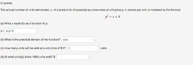 Solved 2 Points The Annual Number Of Units Demanded X Chegg Com