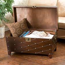 The distressed finish is complemented by decorative nailheads and a diamond groov Longwood Nailhead Coffee Table Trunk Espresso Walmart Com Walmart Com