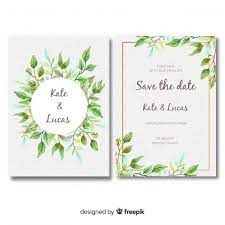 Download Lovely Wedding Card Template With Watercolor Leaves For Free Wedding Cards Wedding Card Templates Watercolor Leaves