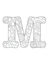 Letter M Funky Alphabet Coloring Pages Coloring Pages Alphabet Coloring
