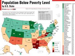 Population Below Poverty Level By U S State Factsmaps