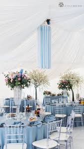Dusty Blue Wedding Reception With White And Crystal Accents Real Wedding Dusty Blue Wed Blue Wedding Decorations Blue Wedding Receptions Blue Themed Wedding