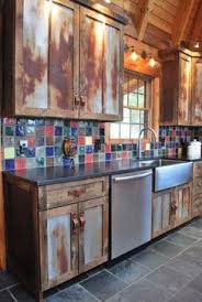 cabin kitchen. these cabinets were made