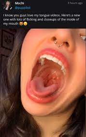 X 上的° 🎀 𝑀𝑜𝒸𝒽𝒾 🎀 ° OF IN BIO：「Wanna see the inside of my mouth and my  tongue subscribe to my only fans! https://t.co/PHXpmVn2i3 #tongueout  #tongueouttuesday #mouthfetish #tongue #spit https://t.co/t2OAKtRxjB」 /