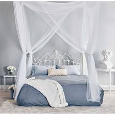 Canopy bed ideas can make you fall in love with your bedroom again. White 4 Post Bed Netting Mosquito Net For Canopy Beds Fits Size Full Queen And King Fastfurnishings Com