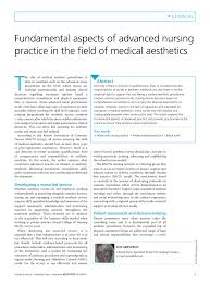 The training to become a cosmetic nurse doesn't take a month or even a year to complete. Pdf Fundamental Aspects Of Advanced Nursing Practice In The Field Of Medical Aesthetics