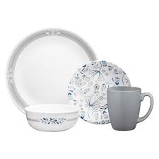 Black And White Corelle Dishes Signature Prairie Garden Gray 16 Pc Dinnerware Set Corelle Dinnerware Set Dinnerware Glass Dinnerware