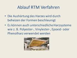 Das resin transfer moulding (rtm harz injektionsverfahren) ist zur zeit die führende technologie bei den herstellungsprozessen der glasfaserverstärkten kunststoffe. Rtm Rim Verfahren Rtm Resin Transfer Moulding Ppt Herunterladen