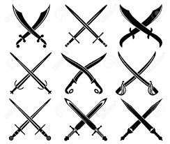 紋章の剣と設計のための騎兵隊のセットのイラスト素材・ベクター Image 17441906