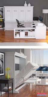Melbourne Office Pro Queen Wall Bed With Desk White Guest Bedroom Office Modern Murphy Beds Murphy Bed Desk