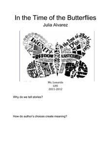 In the Time of the Butterflies Packet Handout for 8th - 12th Grade | Lesson  Planet
