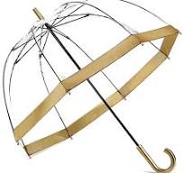 Fulton Birdcage Clear Dome Umbrella - Gold Trim