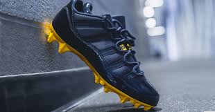 Michigan's new nike football uniforms bearing the jordan jumpman logo on the left front of the jersey were unveiled tuesday at the ford piquette avenue plant. Michigan Football Unveils Sick Custom Air Jordan Cleats For 2018 Season Pics