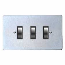 Victorian Rocker Light Switch 3 Gang Satin Chrome Black Trim Black Trim Light Switch Rocker