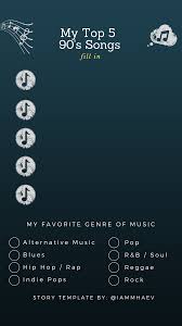 My Top 5 90 S Songs Instagram Story Templates Story Template Instagram Story Instagram Story Template
