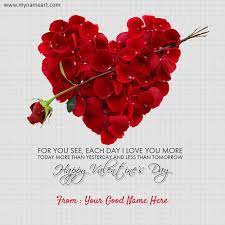 The most romantic collection with love quotes. Quotes About Valentines Day With Name Pictures