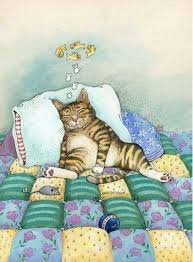 Disfrutando Del Descanso Y Pensando En Peces Y Ratones Disegni Di Gatti Illustrazioni Di Gatto Gattini