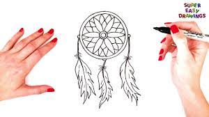How To Draw A Dream Catcher Step By Step | Dream Catcher Drawing Easy |  Super Easy Drawing Tutorials - Youtube