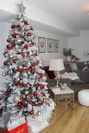 My Living Room For The Holidays Lace Lashes White Flocked Christmas Tree Flocked Christmas Trees Flocked Christmas Trees Decorated
