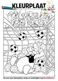 Kleurplaat Voetbal Donaldduck Nl