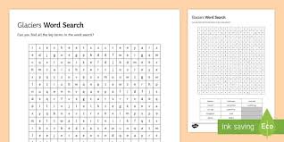 More ice accumulates than melts. Glaciers Word Search Teacher Made