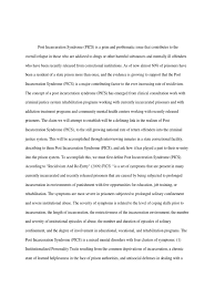 Post Incarceration Syndrome Cja334 Prisoner Prison