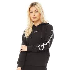 Buy Crosshatch Womens Scriplogo Hoodie Black