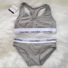 Calvin klein performance sports bras and athletic leggings for women designed for support, performance and style. Calvin Klein Grey Bra And Underwear