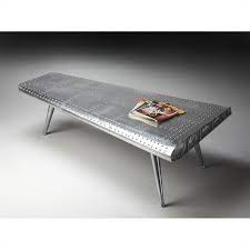 Designed for the cosmopolitan interior, its metallic chrome finish. Butler Specialty Industrial Chic Metal Aviator Coffee Table In Silver 2061025