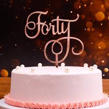 Creative 40th birthday cake ideas here's a 3 tier hot pink 40th cake with edible diamonds on it! Amazon Com Rose Gold 40th Birthday Cake Topper 40th Birthday For Women Forty Birthday Anniversary Decorations 40th Anniversary Toys Games