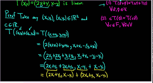 Proving A Function Is A Linear Transformation F X Y 2x Y X Y Linear Transformations Math Videos Linear