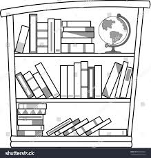 Bookcase Cartoon Black And White In 2020 Clipart Black And White Book Clip Art Clip Art