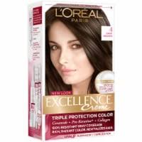 100 percent gray coverage, even on stubborn grays L Oreal Paris Excellence Creme 5 Medium Brown Hair Color Kit 1 Ct Qfc