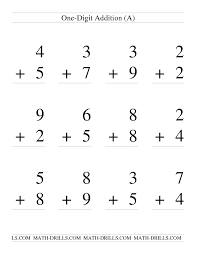 Addition Worksheet Single Digit Addition Some Regrouping 12 Per Page All Addition Worksheets Math Drills Free Preschool Worksheets