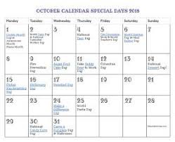 October Calendar Of Special Days And Unique Holidays For Kids 2020 October Calendar Special Days In October Special Day