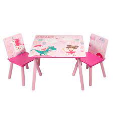 Mickey mouse musical table and chair set. Home Canvas Kids Wooden Table Chair Set Unicorn Pink